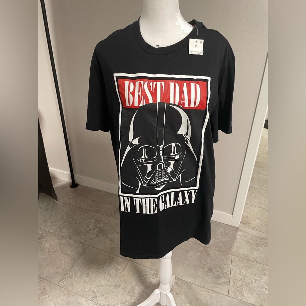 Star Wars Darth Vader “Best Dad‎ in the Galaxy” T-Shirt Men’s Medium Black